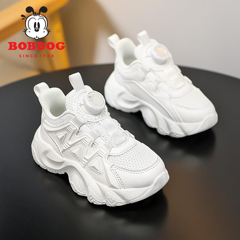 Babu Bean 2025 Autumn New Rotary Buckle Campus Versatile Boys and Girls Double Mesh Breathable Soft Sole Comfortable Running Shoes