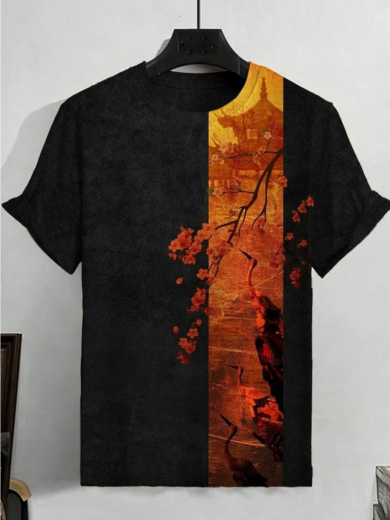 Japanese Ukiyo-E 3D Printed Men's T Shirts Short Sleeved Tee Tops O-Neck Shirts Party Summer Casual Men's Clothing Apparel