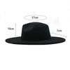 Men'S And Women'S Thermal Hats, Woolen Jazz Big-Brimmed Top Hats, British Retro Solid Color Light Board Felt Hats