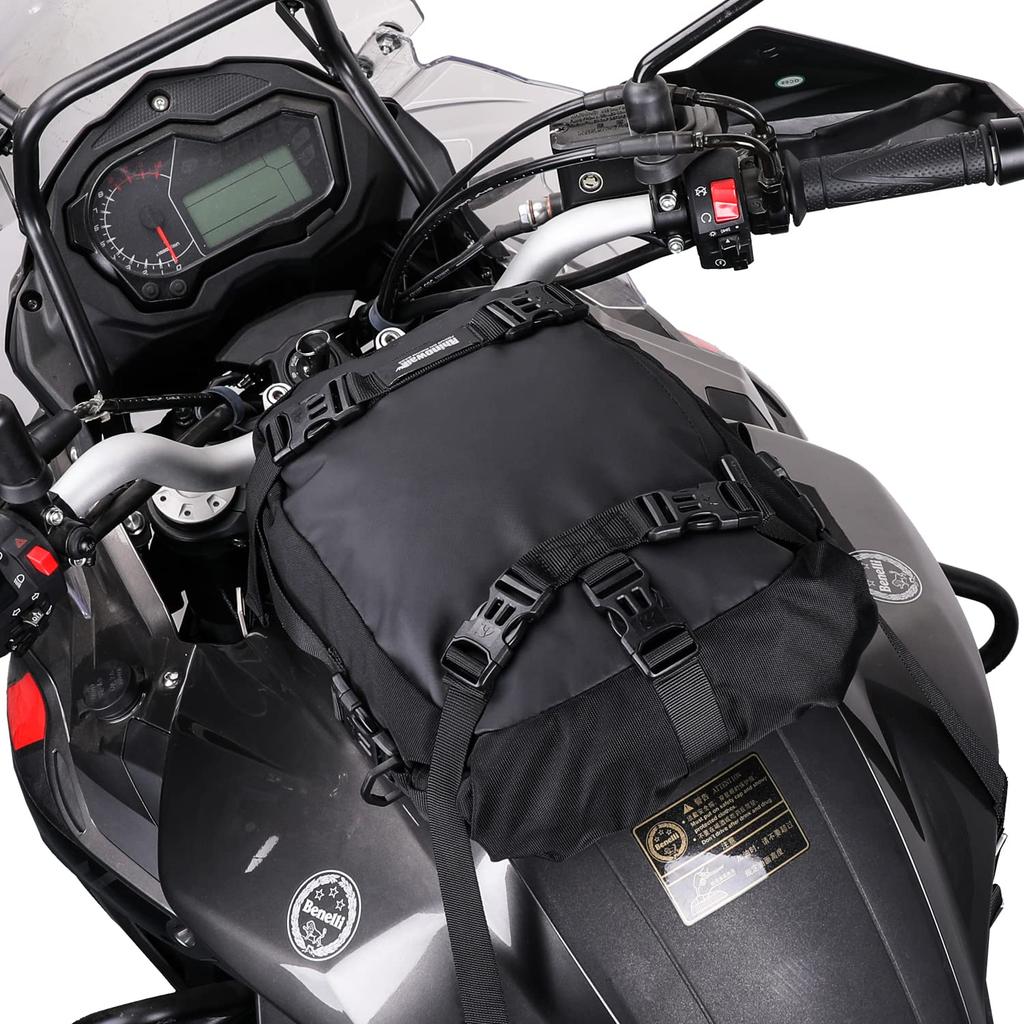 Rhinowalk Motorcycle Seat Bag, Waterproof Touring Bag, Modular Moto Pack, 10L Large Capacity, Multifunctional, Expandable, Includes Dedicated Fixing B
