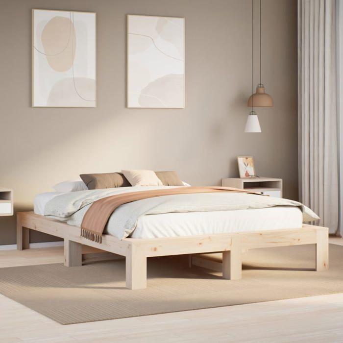 VidaXL Bed Frames Without Mattress 140x200 Cm Solid Pine Wood 3308738