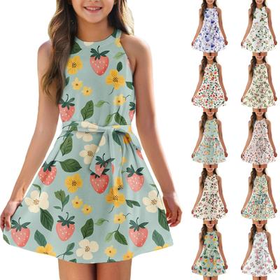 Girl Summer Dress Sleeveless Strappy Dress Color & Print Sleeveless Dress Casual Dress