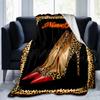 1PC Custom Name Luxury Leopard Heels outdooor Flannel blankets Throw Blanket All-Season Throw Gift Bedspread for Couch, Bed, Camping Holiday Birthday 