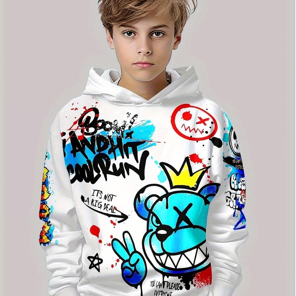 

Повседневное худи с 3D-принтом и молнией с рисунком мультяшного персонажа для мальчиков, толстовка с длинным рукавом 13-14Y