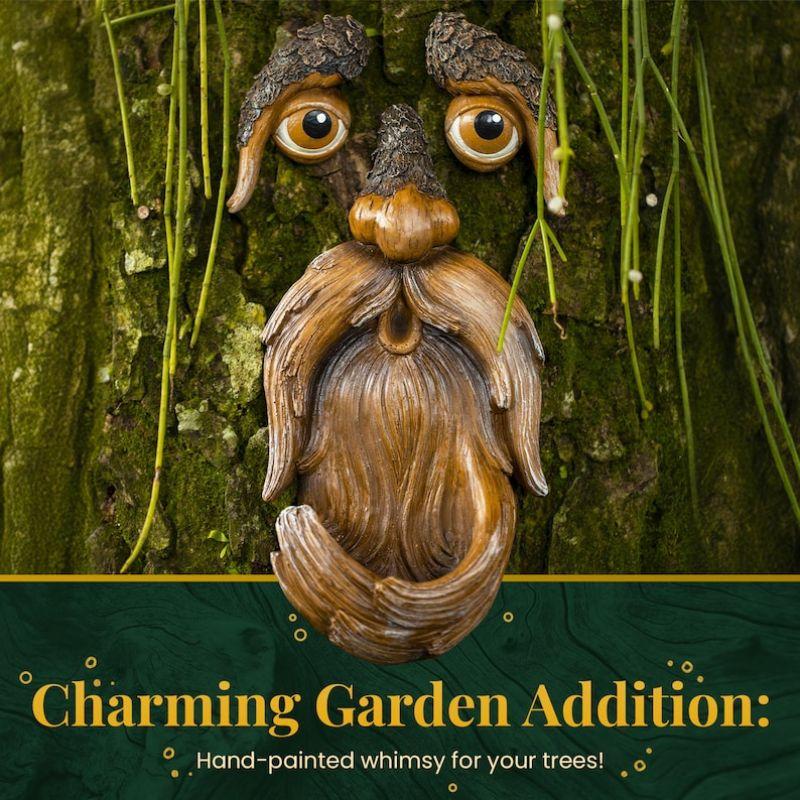 Tree Faces Garden Decor –Tree Hugger Bird Feeder– Yard Art– Gift For Dad- Tree Decorations Outdoor- Garden Sculpture- Magical Face For Tree
