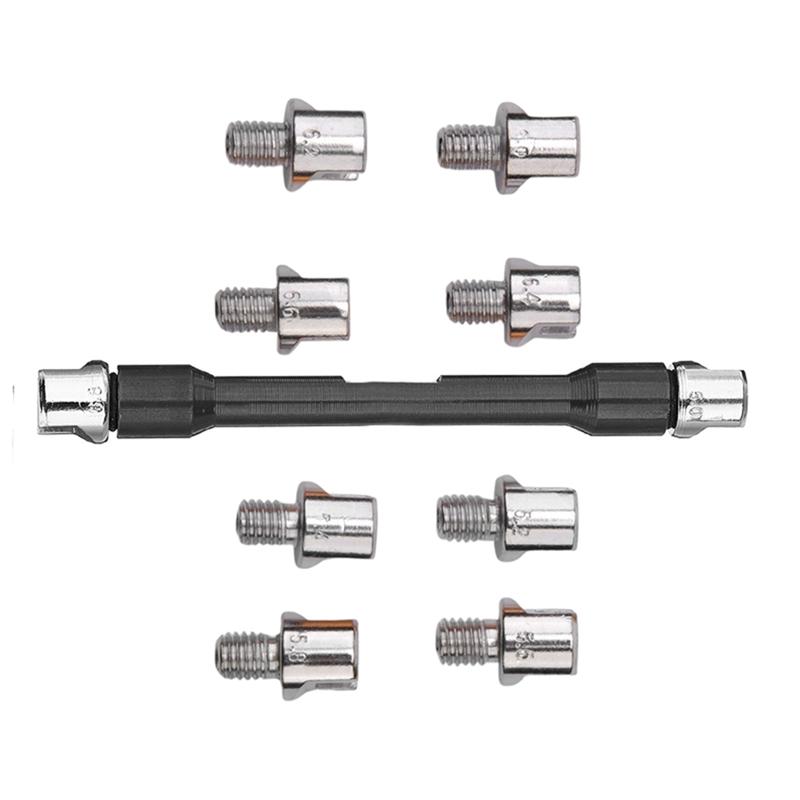 ABLZ-Motorcycle Handle Spoke Wrench 93Mm/3.7In CNC Spanner Set 5.0-6.8 Length For Most Motorbike Tire Repair Wrench