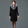 Women's Woolen Coat Mid-length Woolen Collar Solid Color Windbreaker Jacket Temperament Slimming Women