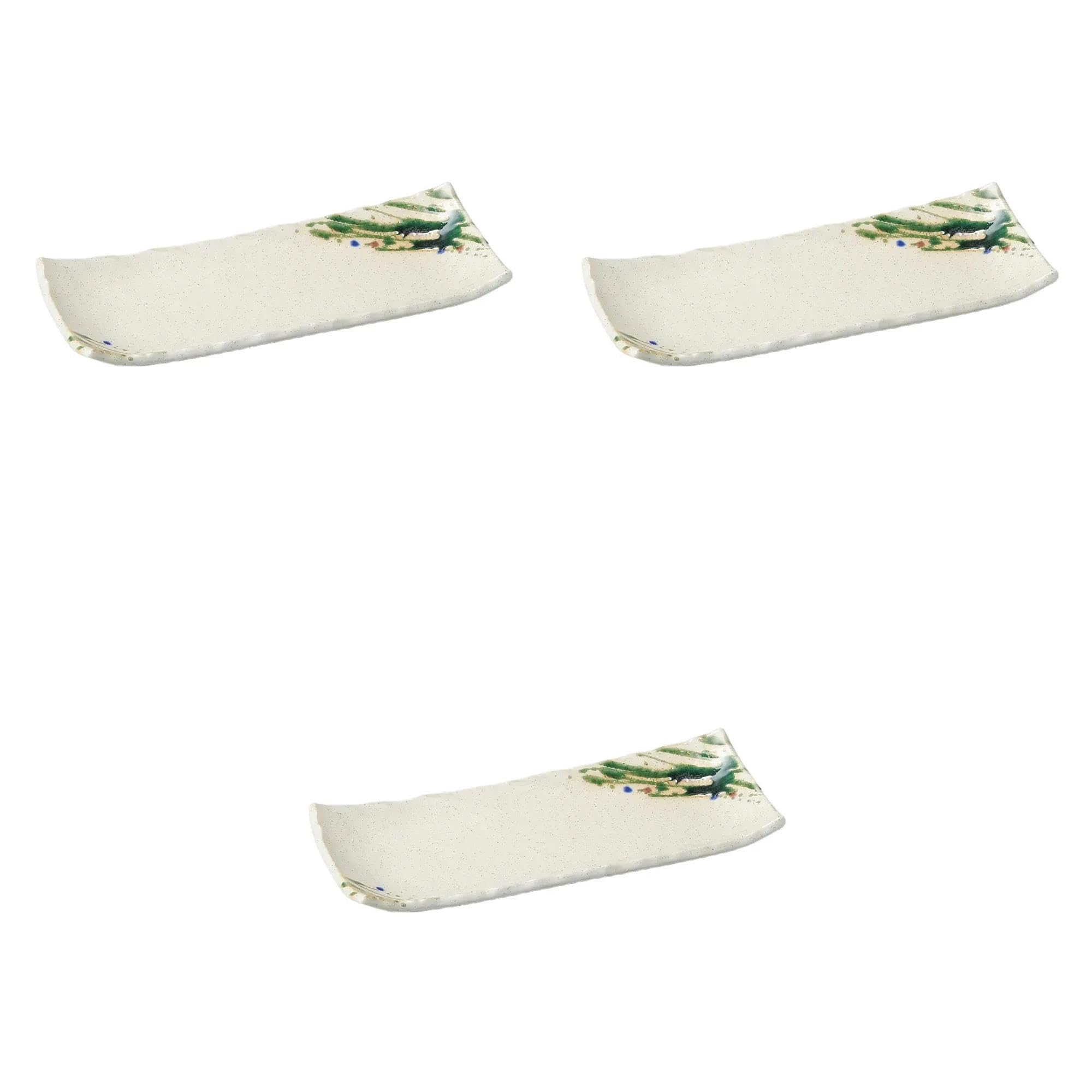 

Set of 3 Wildflower Sanma Plates x x Medium Narrow Plates by Setomonohonpo [28.8 12.3 2.8 cm]