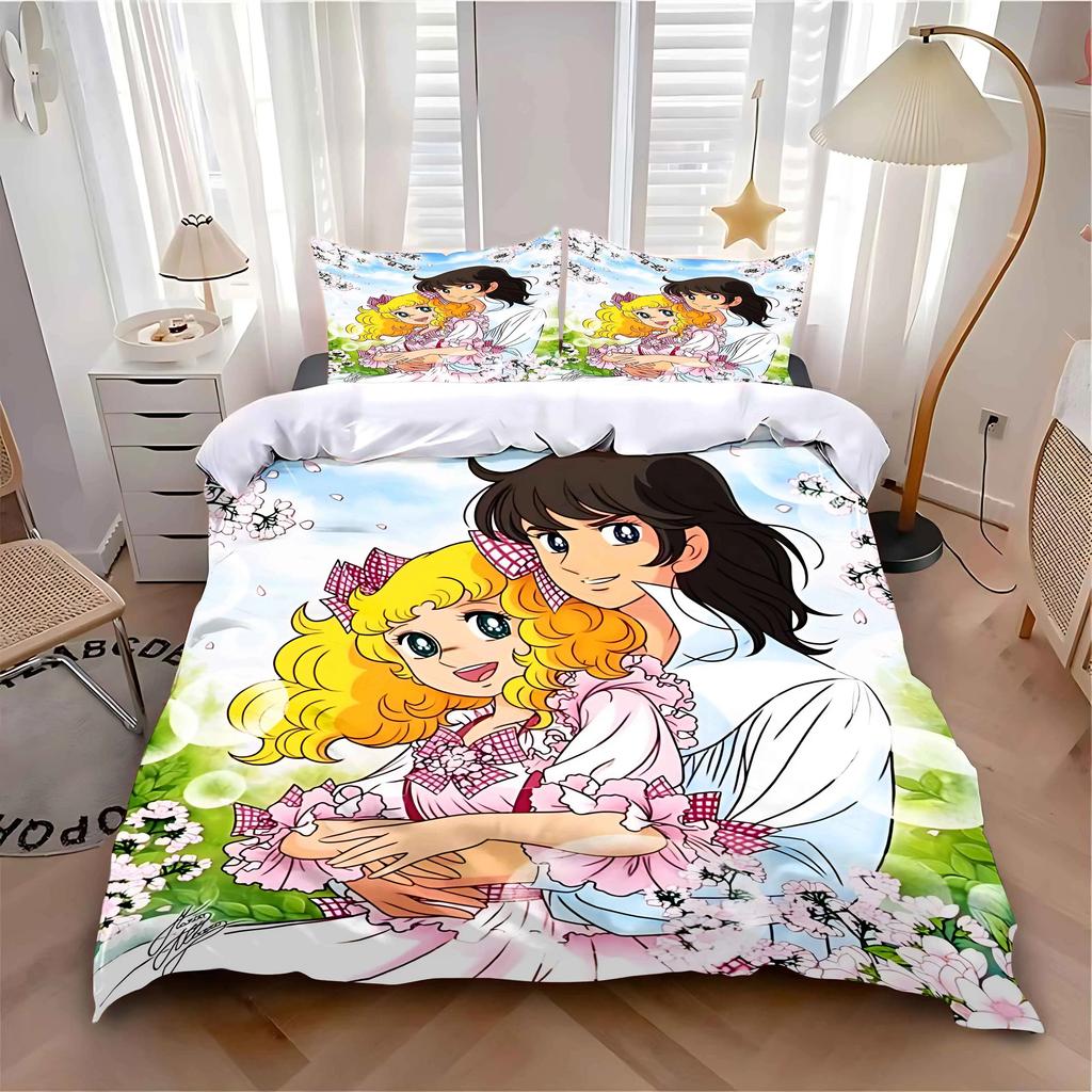 Duvet Cover Pillowcase Bedding Set Adult Boy Girl Bedroom Decoration Children Gift Single Double Large Size Candy Candy A-Animes