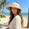 Hollow Straw Visor Cap Sunscreen Summer Sun Cap Fashion Empty Top Hat  Seaside