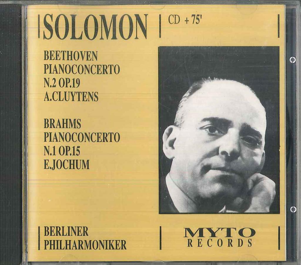 CD SOLOMON - Beethoven Brahms 1MCD89005 MYTO 1989 Italy Classical Used