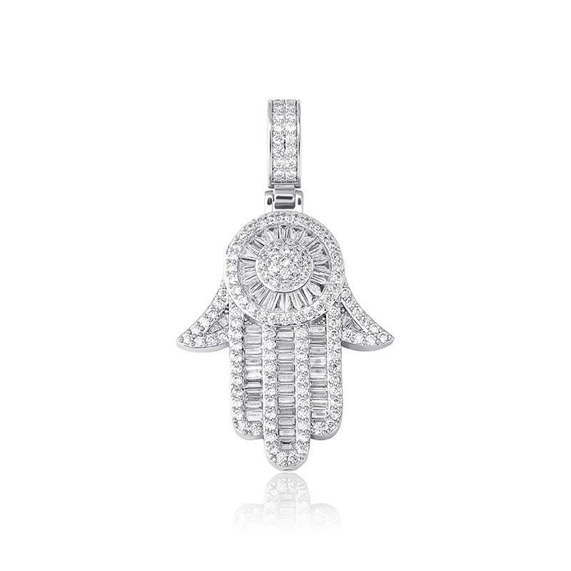 Men's Trendy Retro Fatima Hand Zircon Necklace