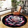 1pc Rose Flower Round Chair mat Area Rug - Non-Slip, Floor Mat for Office, Bedroom, and Indoor Decor -1002184