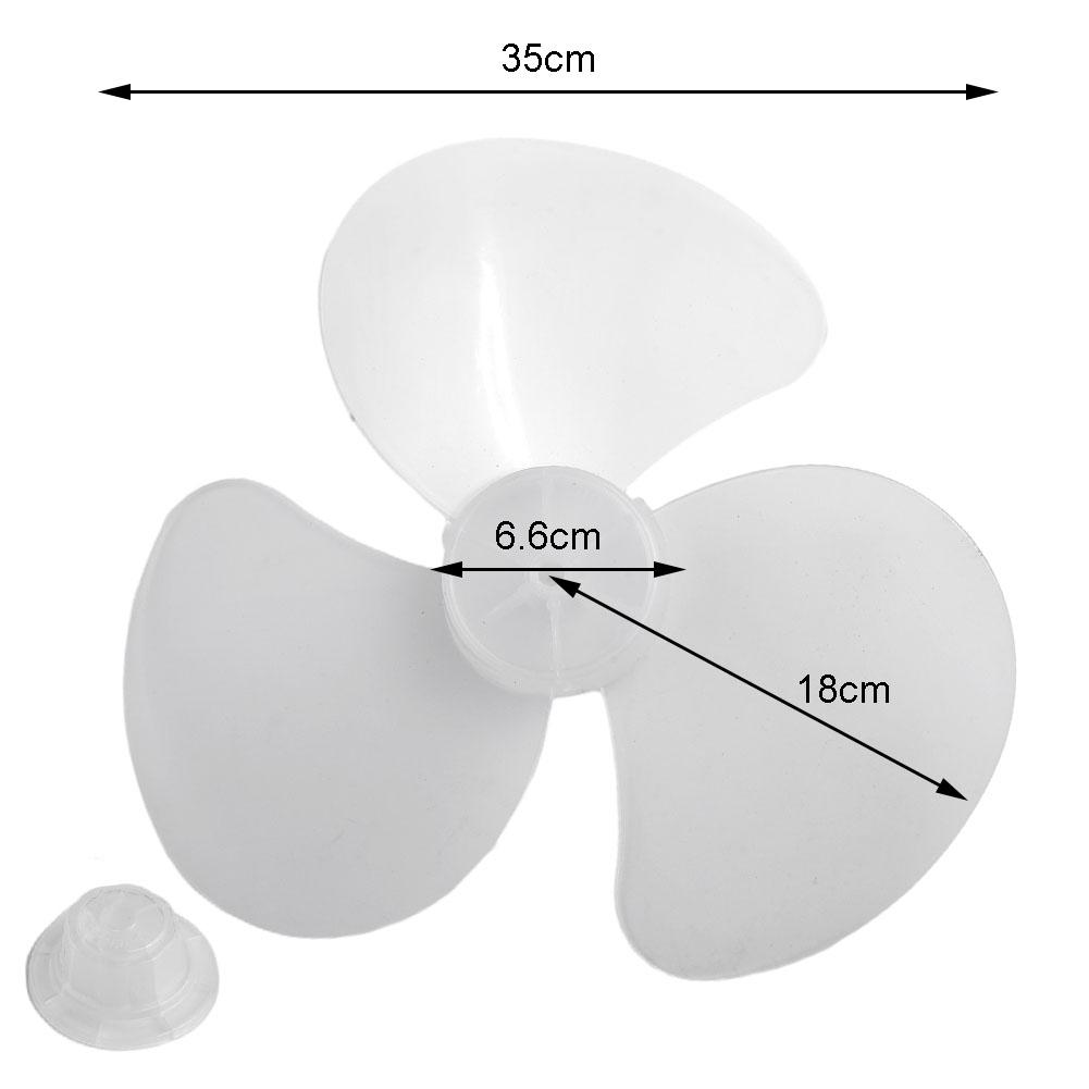 16 Inch Plastic Fan Blade 3 Leaves With Nut Cover Low Noise Household Fan Blade For Standing Pedestal Floor Wall / Table Fanner