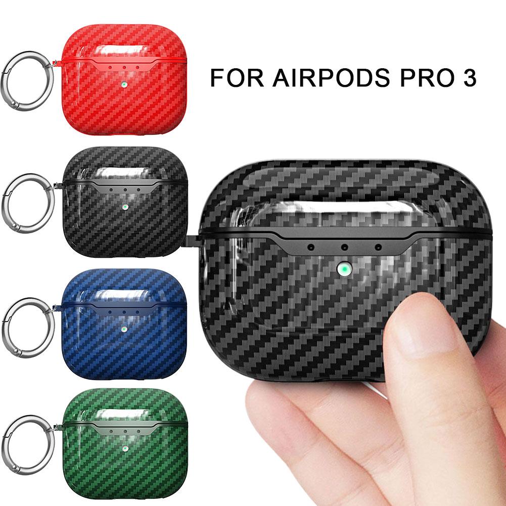 For Airpods Pro 3Rd Generation Bluetooth Earphone Case Shatter-Resistant Fiber Carbon Tpu Texture Case Earphone Soft