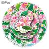 50 Stück Scrapbooking-Aufkleber, entzückender selbstklebender Lotus-Aufkleber ohne Rückstände, für Laptop, Telefonabdeckung, Schulbedarf