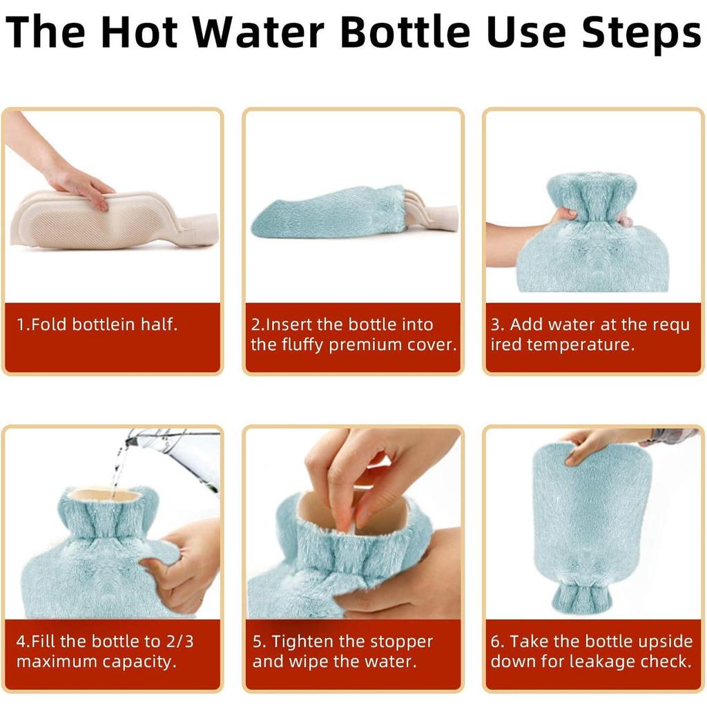 Thickened explosion-proof hot water bag hand warmer hot compress stomach warmer foot warmer imitation rabbit velvet water warmer