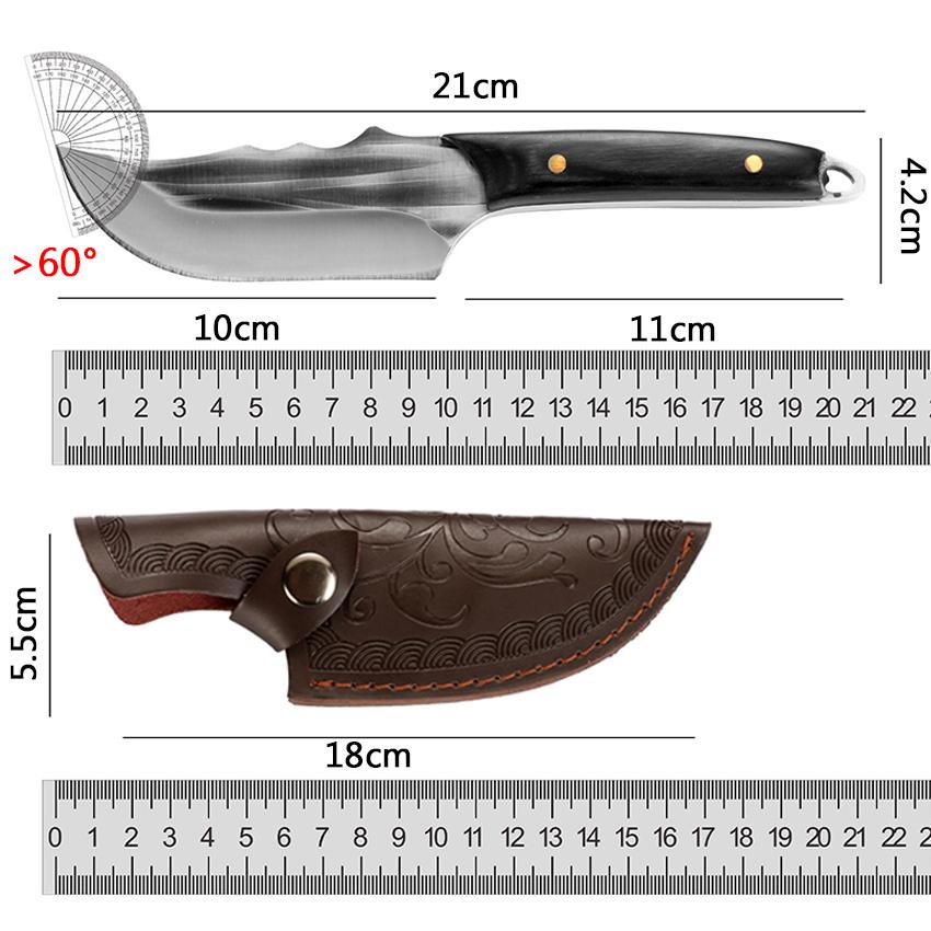 Kitchen Meat Cleaver Butcher Knife Forged Hammer Boning Knife Fruit Paring Stainless Steel Slicing Cooking Knives with Cover