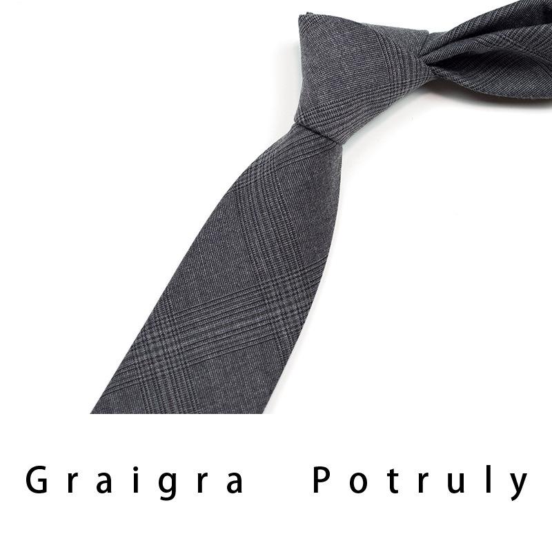 Thousand Birds Suit And Tie Men'S Coffee Grey 7.5Cm Casual Tie Vintage Work Plaid Women