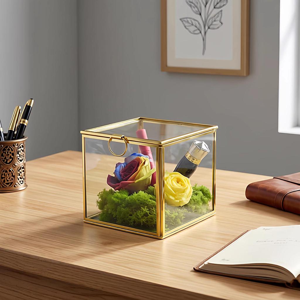 Nordische Glasglocke Schmuck- und Kosmetik-Aufbewahrungsbox