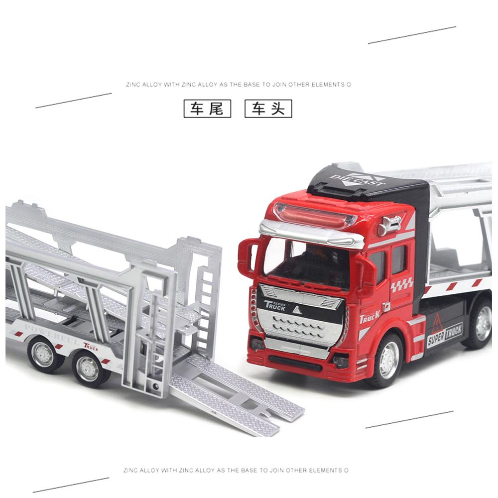 1/48 Carrier Truck with Cars Toys Set Portable Alloy Plastic Transport Vehicle with Car Models for Gifts Ornament