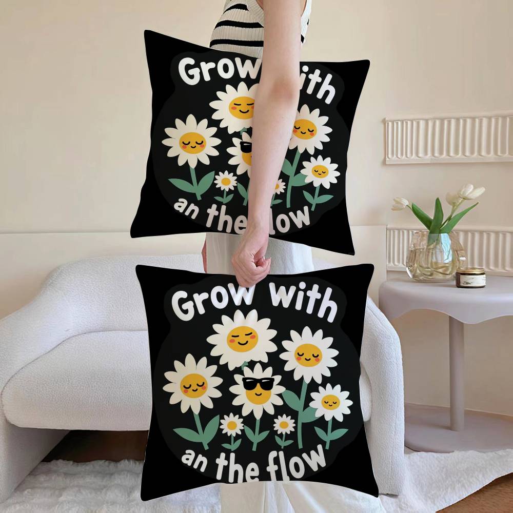 Street Style To Nordic Minimalism Pillow Case Anti-dustmite Pillowcase Invisible Zipper Silky Sofa Cushion Cover
