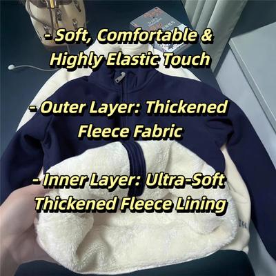 Women's Autumn And Winter Standing Collar Fleece Jacket With Inner Lining And Thick Cotton Lining