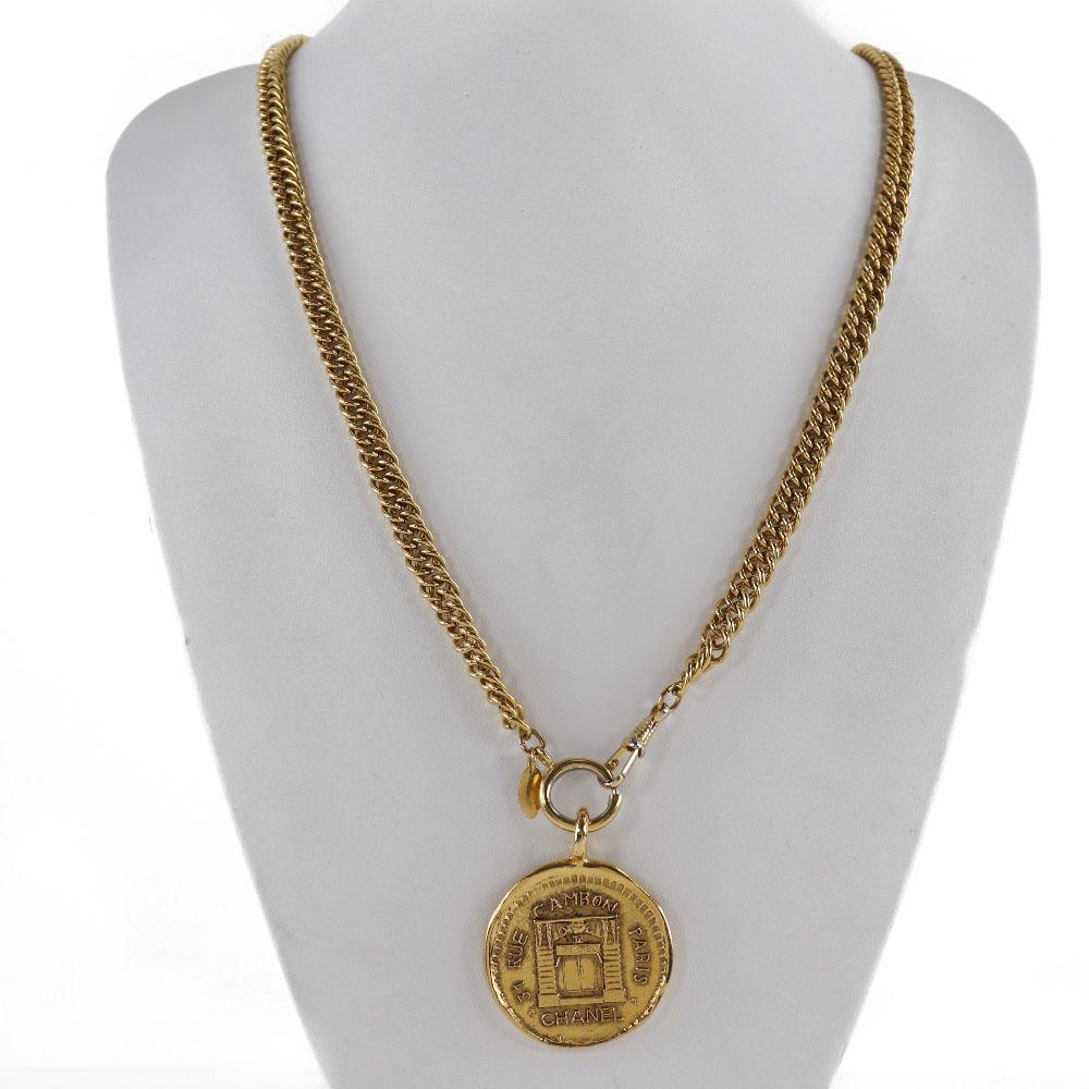 Chanel Necklace 31 RUE CAMBON Coin Plated Gold 108.4g Women Used