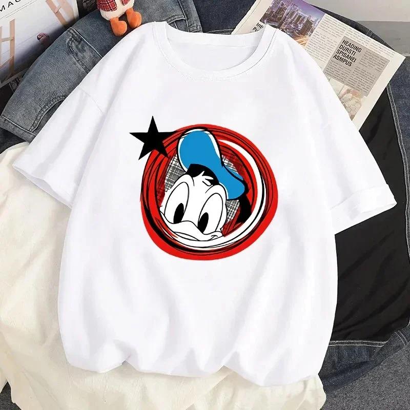 Cute Mouse Graphic Women Tshirt Cartoon Printed Short Sleeve Tee Shirt Funny Duck T Shirts Summer Streetwear Y2k Clothes Tops