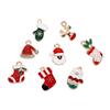 10Pcs/Lot Enamel Charms Christmas Pendants Ornaments Beads Necklace Earrings Decoration For DIY Jewelry Making Supplies