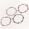 Colorful Leaf Cubic Zirconia Cz Crystal Bridal Bridesmaid Wedding Jewelry Bracelets Gift For Women Mom On Wedding Day