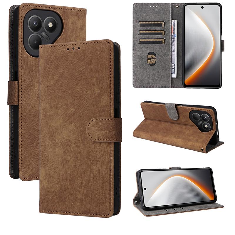 Flip Cases for Tecno Pova 7 PU Leather Full-Body Protection With [RFID Blocking] Shockproof Durable Retro Phone Case