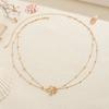 SHIXIN Sexy Double Layers Belly Chains Women Y2K Gold Color Metal Flower Bikini Waist Body Chain Summer Beach Vacation Jewelry