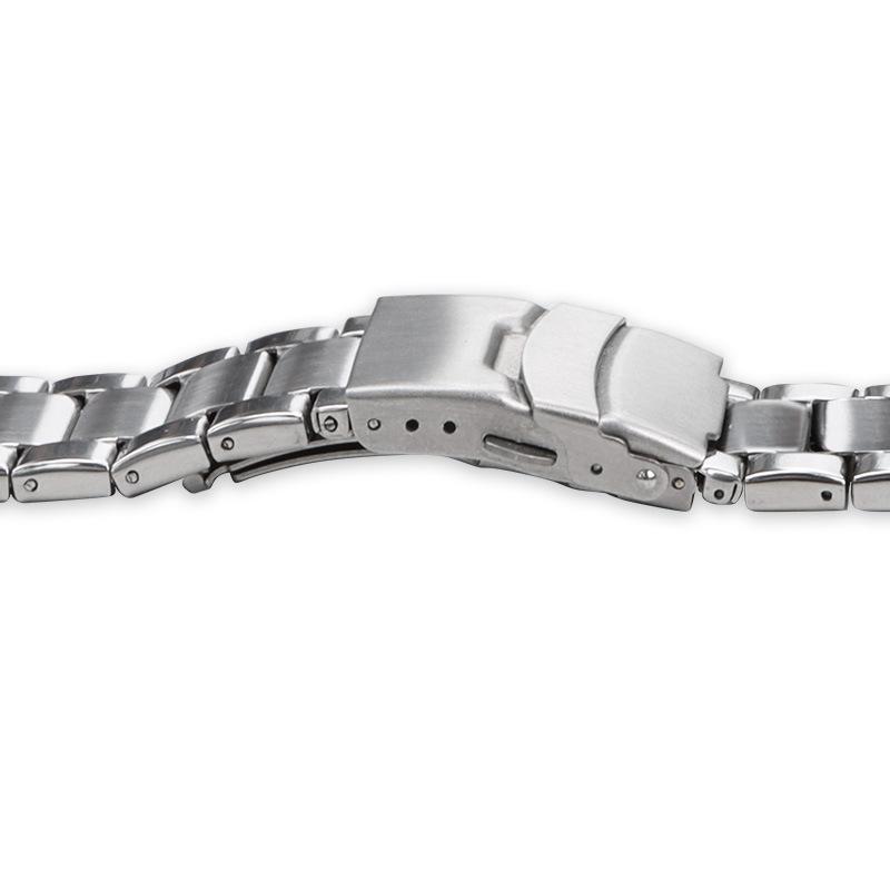 Applicable to Huaweiwatch 2proWatch Band New Stainless Steel Three-Bead Strap Straight Arc End Solid Steel Belt22mm