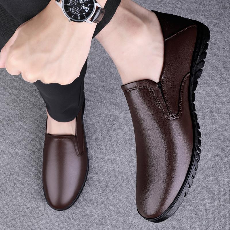 Fashion Genuine Leather Men Shoes Trendy 2024 New Casual Slip on Formal Loafers Men Moccasins Italian Black Male Driving Shoes Sneakers