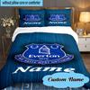 Custom Name Everton Football Club Crest Bedding Set 3pcs, Bedding Set Including 1pc Duvet Cover And 2pcs Pillowcases for Bedroom, Dormitory Gift