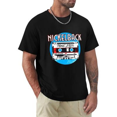 FHDGBMNB Herren Kurzarm-T-Shirt Nickelback Komfort Weich Rundhals Oberteile(3)