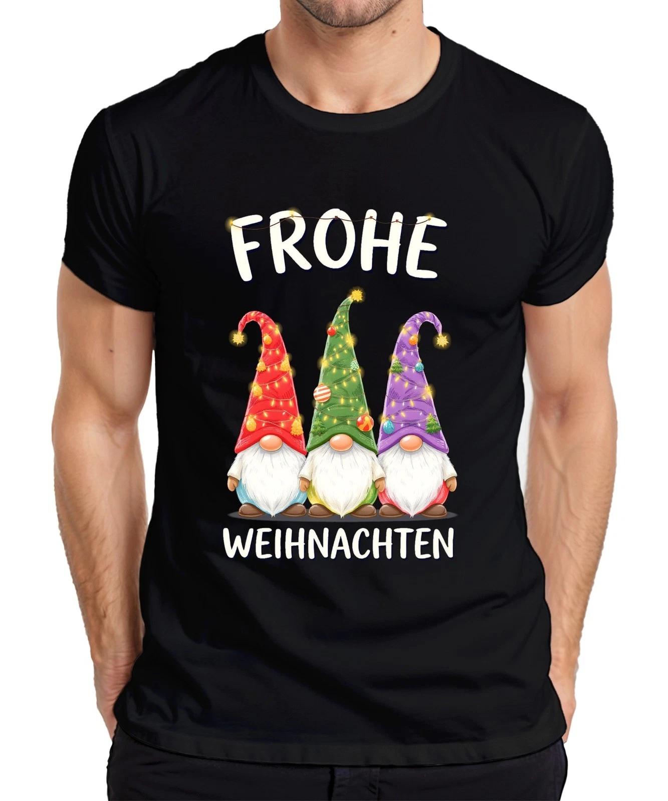 Merry Christmas Gnome Gnome Santa Hat String Lights Mens T-Shirt- XL