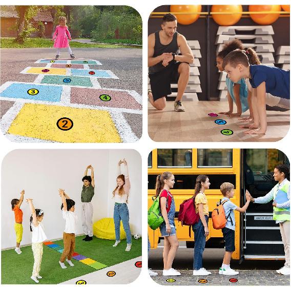 Line up Spots for Classroom Floor Stickers - 36Pcs Number Spot Stickers for Classroom Lining up Dots Numbers for Back to School Kindergarten