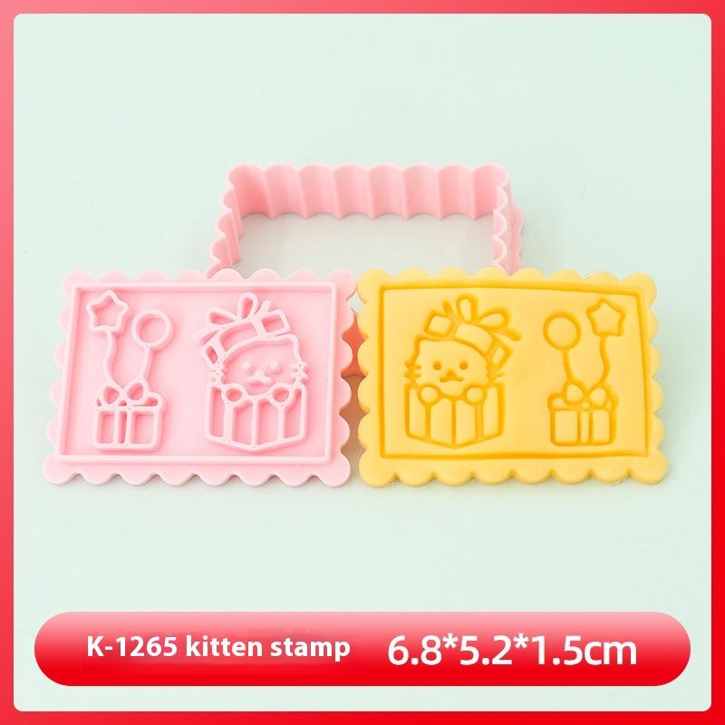Happy Birthday Cake Abstract Cartoon Cookie Cutter 3D Diy Cake Shape Biscuit Cookie Mold Baking Tool Fondant Cake Stamp Mold