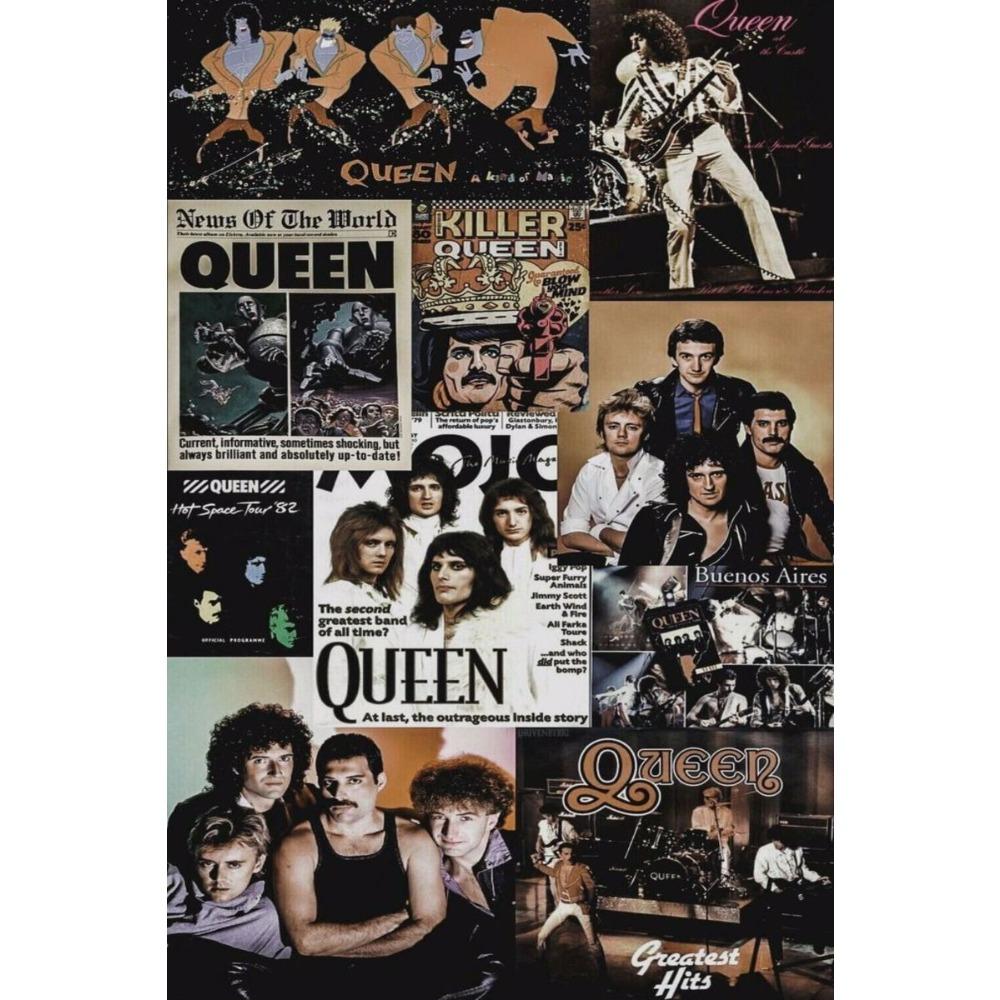 Metal Queen Band Wall Decor, Handmade 3D Tin Art for Living Room Bedroom Music Studio