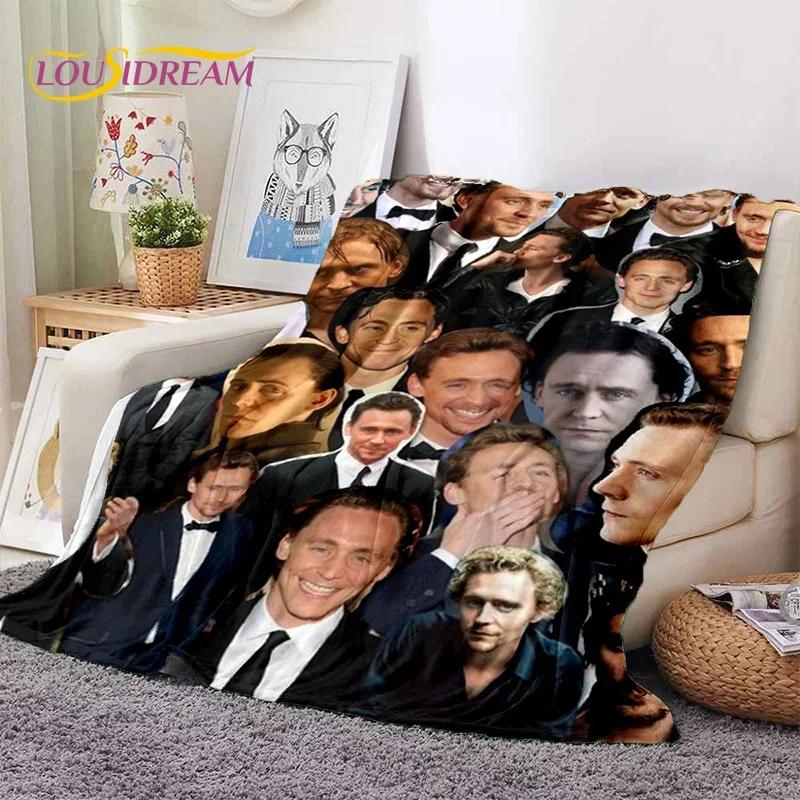 3D Tom Hiddleston Collage Actor Soft Flannel Blanket for Beds Bedroom Sofa Picnic,Throw Blanket for Outdoor Leisure Nap Gift Kid