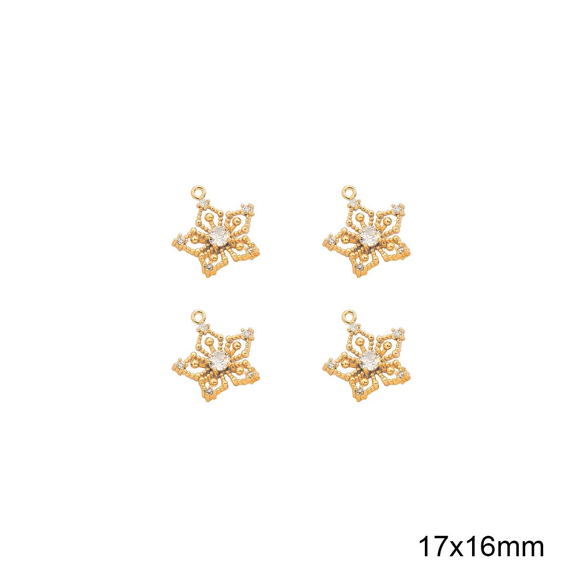 

Медные пятилепестковые цветы, подвески, подвески со стразами, сделай сам, для женщин, принадлежности для изготовления сережек золотой