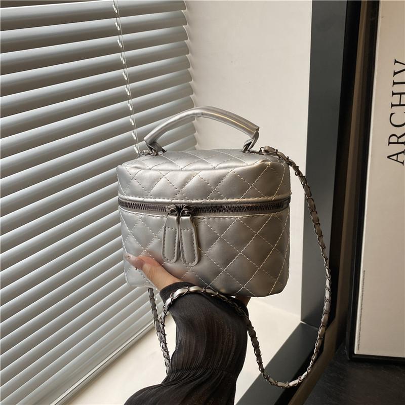 Mini small bag new fashion diamond chain messenger bag versatile popular portable bucket bag