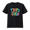 Colorful Groovy Third Grade Print Back To School Teacher Student Casual T Shirt Vintage Washed Homme Slightly Streetwear