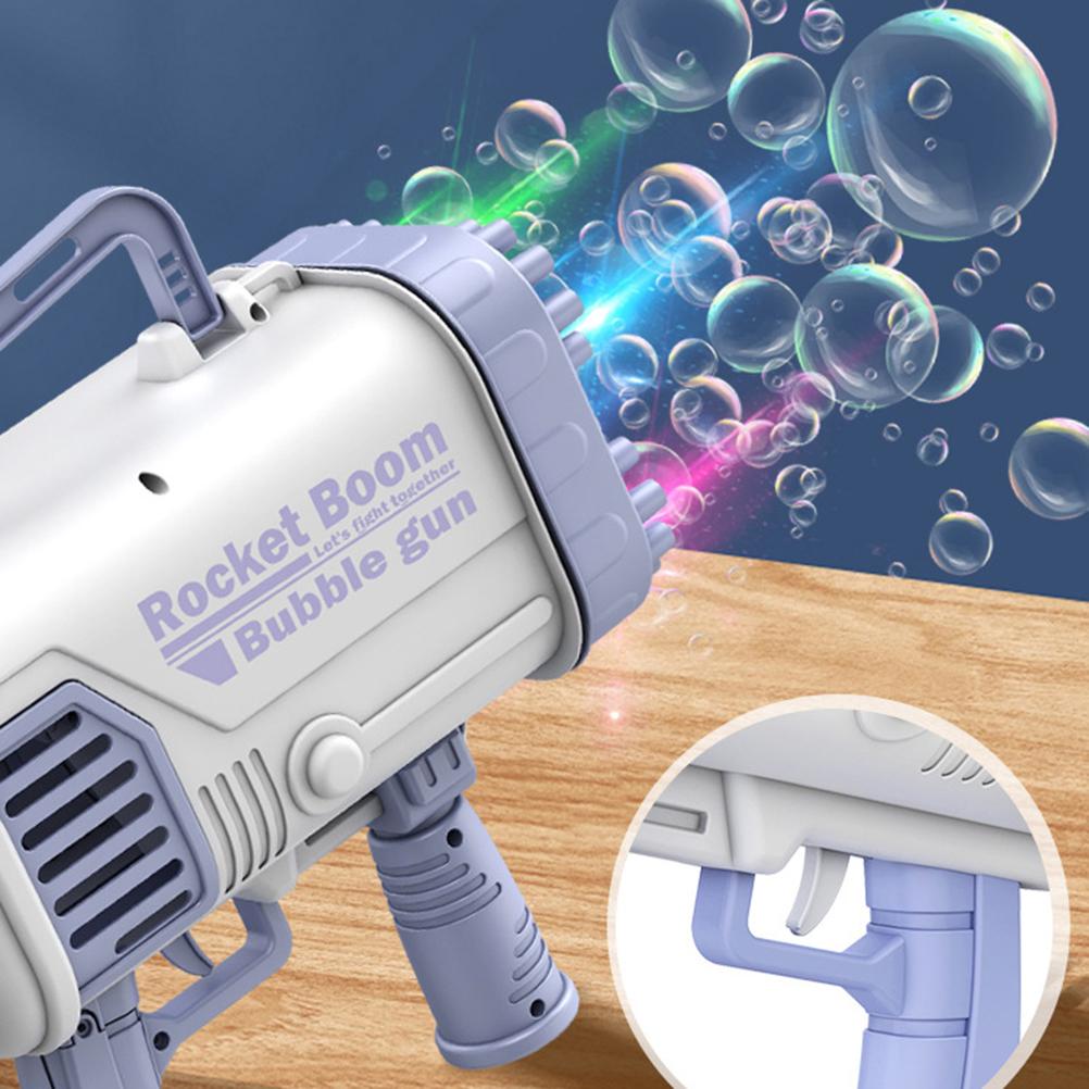 64 Holes Electric Bubble Machine with Lights Bubble Maker Hand Held Bubble Blowers Outdoor Toys for Children