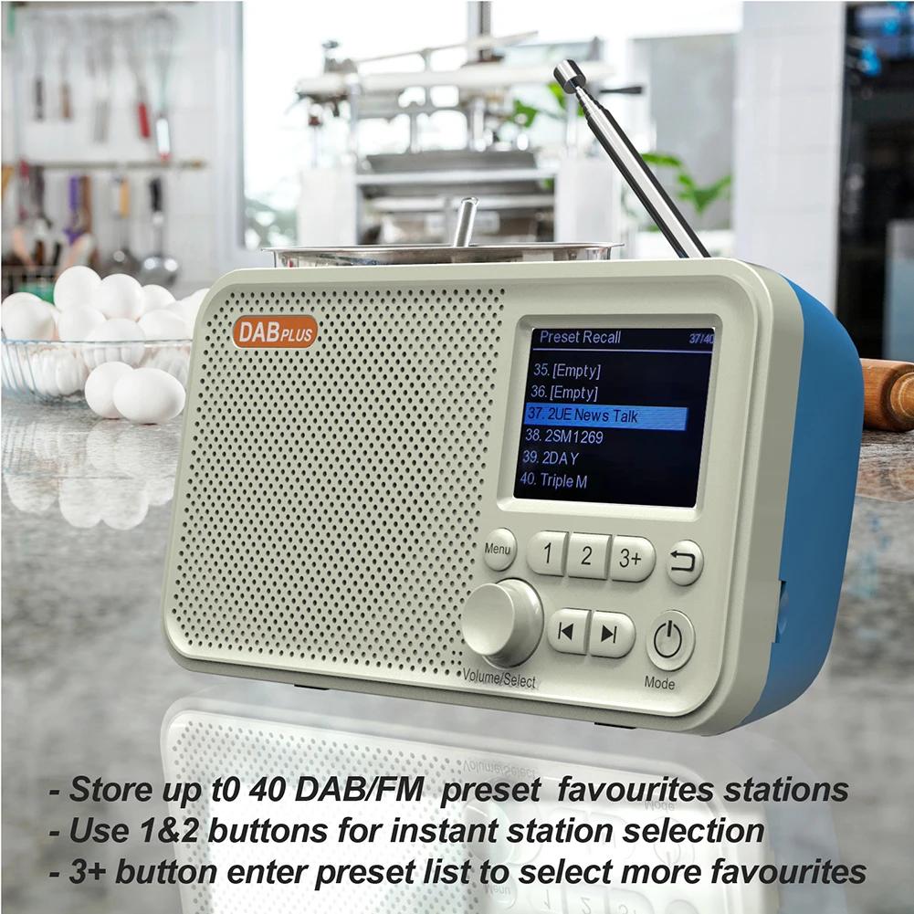 C10 Radio 2.4 Inch LCD Screen Alarm Clock Radio DAB DAB+ FM BT MP3 Player Portable Radio Broadcasting Radio Supports TF Card