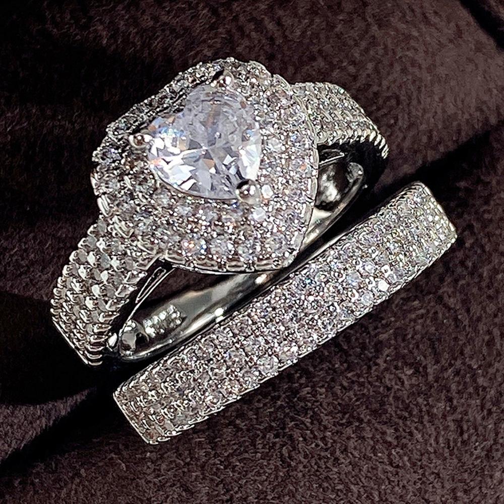 Xiaomi Huitan Trend Sets Rings Jewelry for Women Full Paved Brilliant CZ Stone Fashion Finger Accessories Engagement Bands Accessories