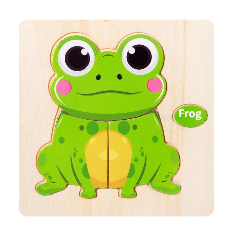 Children's 3D Wooden Animal & Transportation Shape Puzzle for Early Education