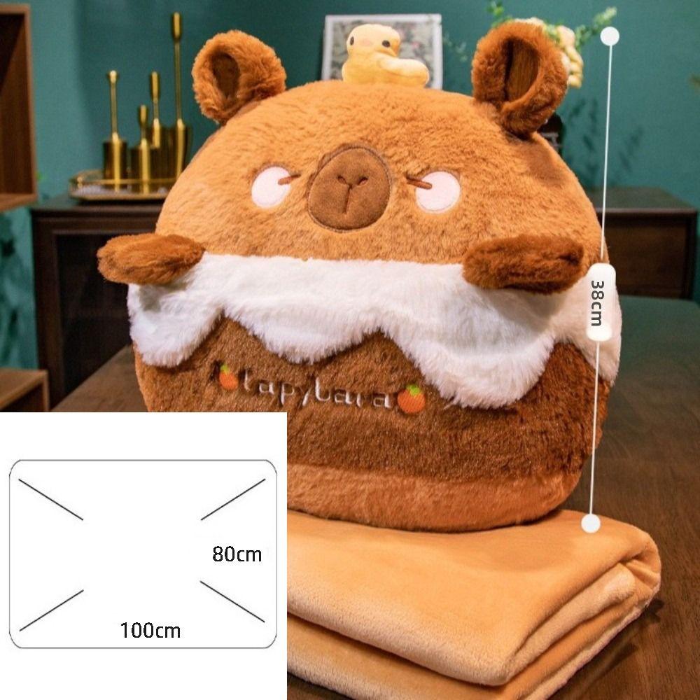 Cute 3 in 1 Quilt Pillow Fluffy Material Soft Texture Animal Pillow Cartoon Design Multifunctional Warm Blanket Winter Season